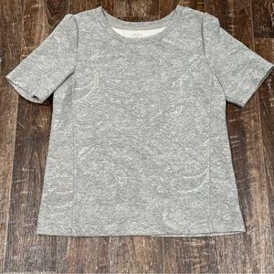 Loft women’s medium gray quilted look shirt women’s size medium